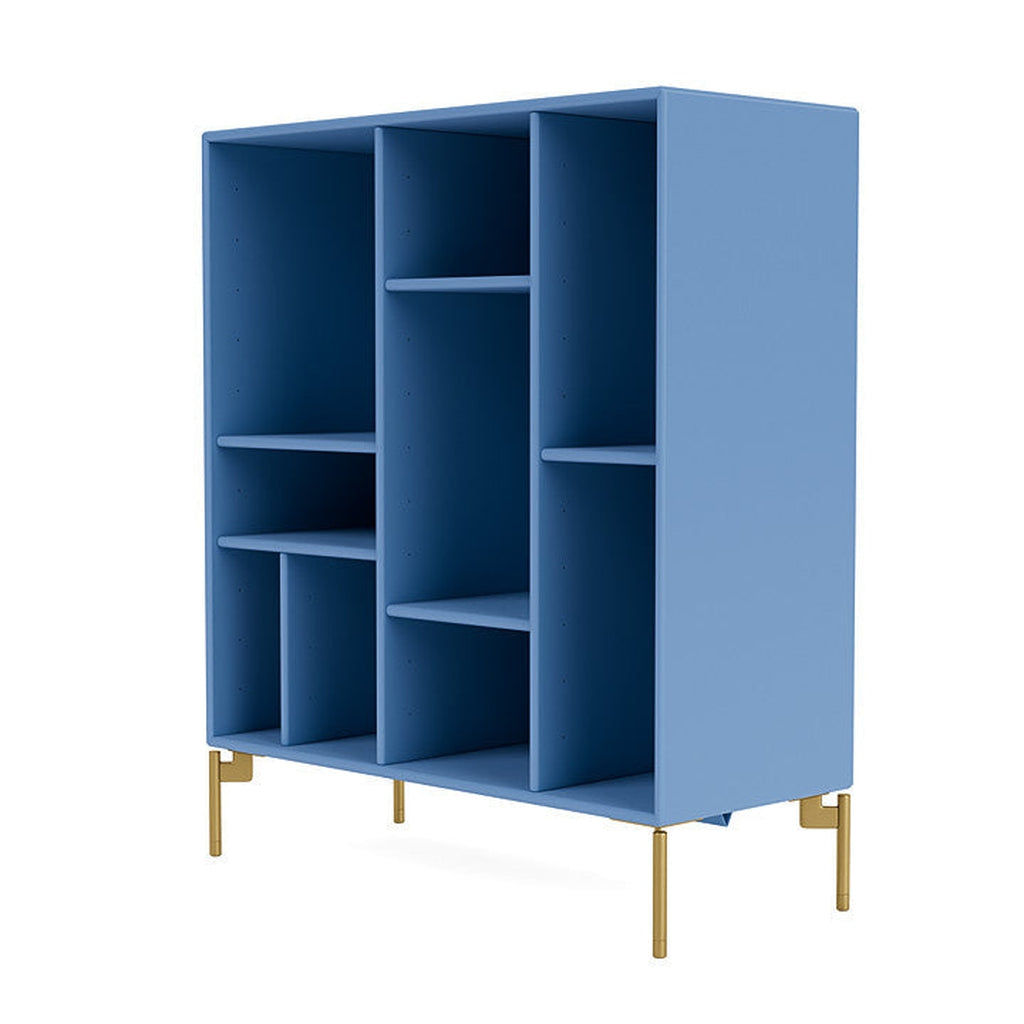 Montana Compile Decorative Shelf With Legs, Azure Blue/Brass