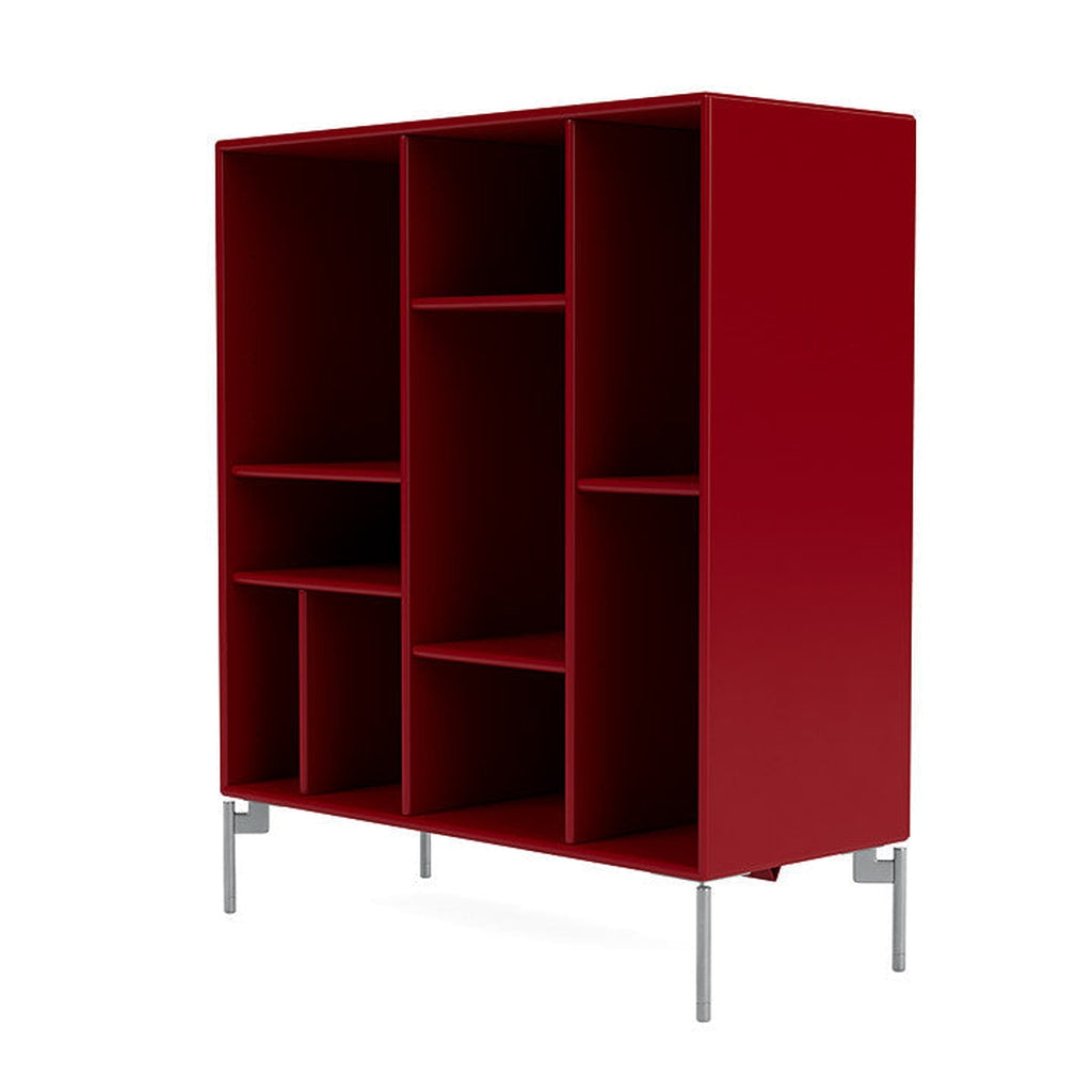 Montana Compile Decorative Shelf With Legs, Beetroot/Matt Chrome