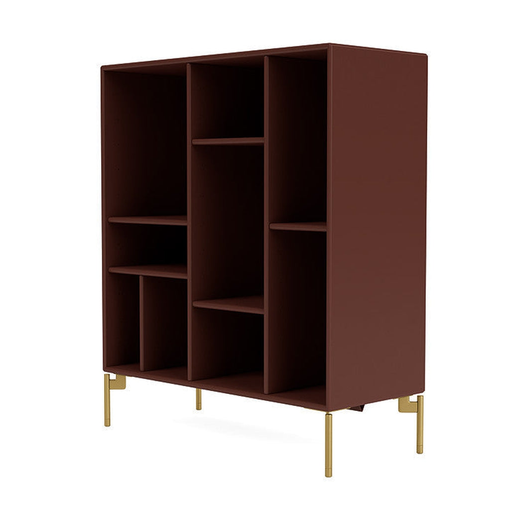 Montana Compile Decorative Shelf With Legs, Masala/Brass