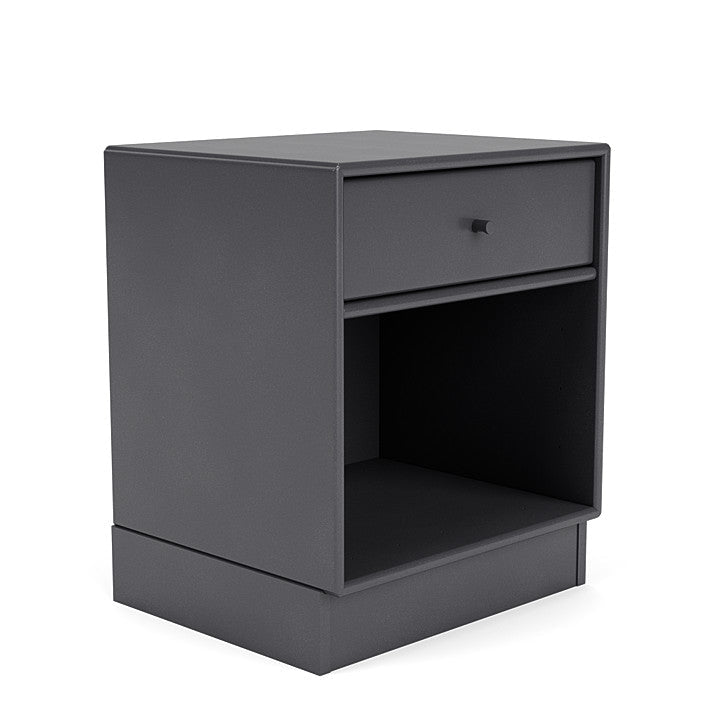 Montana Dream Nightstand With 7 Cm Plinth, Carbon Black