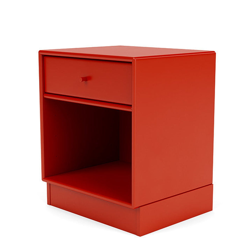 Montana Dream Nightstand With 7 Cm Plinth, Rosehip Red