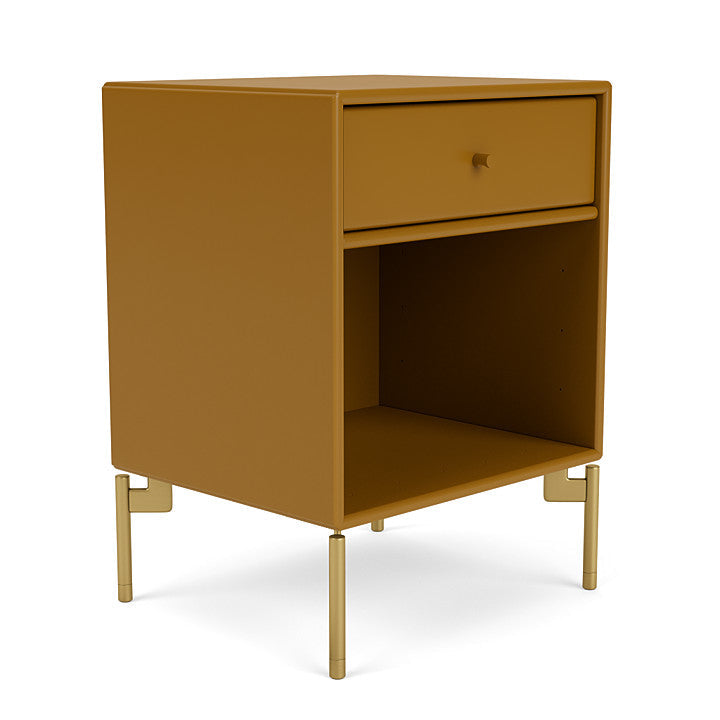 Montana Dream Nightstand With Legs, Amber/Brass