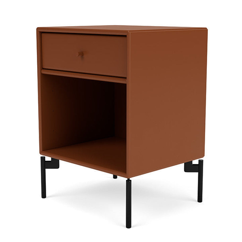 Montana Dream Nightstand With Legs, Hazelnut/Black