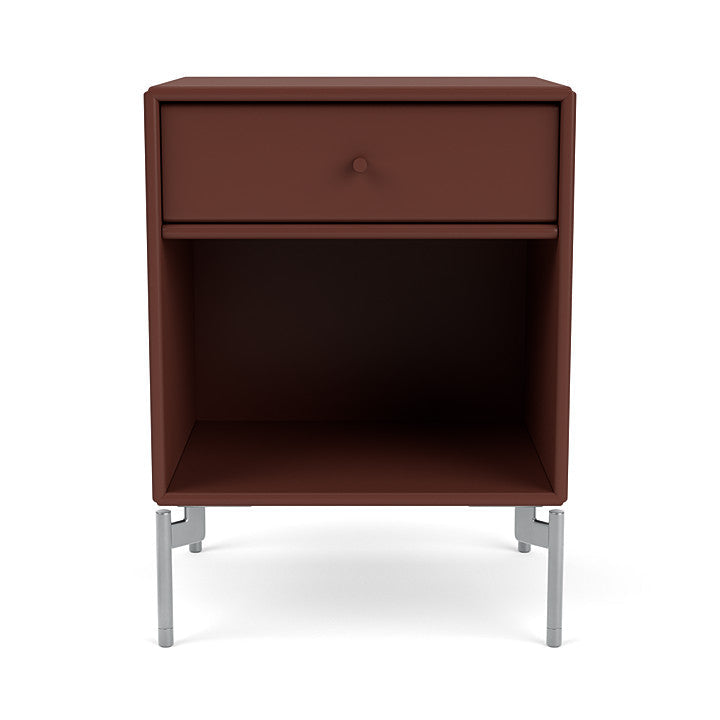 Montana Dream Nightstand With Legs, Masala/Matt Chrome