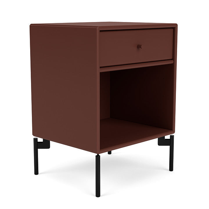 Montana Dream Nightstand With Legs, Masala/Black