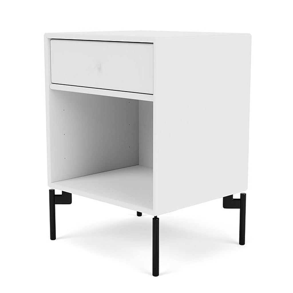 Montana Dream Nightstand With Legs, Snow White/Black