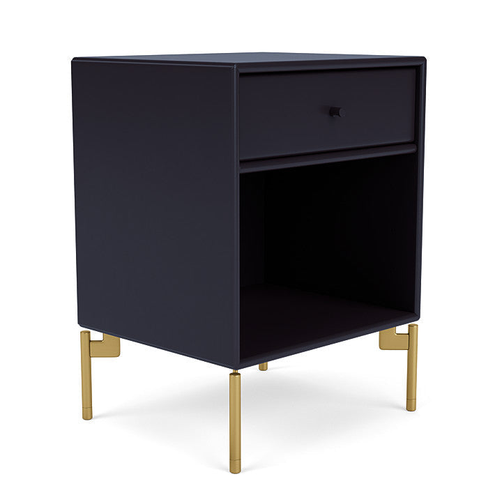 Montana Dream Nightstand With Legs, Shadow/Brass