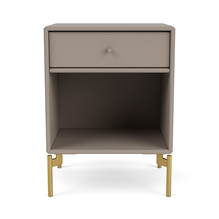 Montana Dream Nightstand With Legs, Truffle/Brass