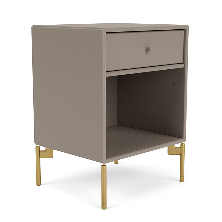 Montana Dream Nightstand With Legs, Truffle/Brass