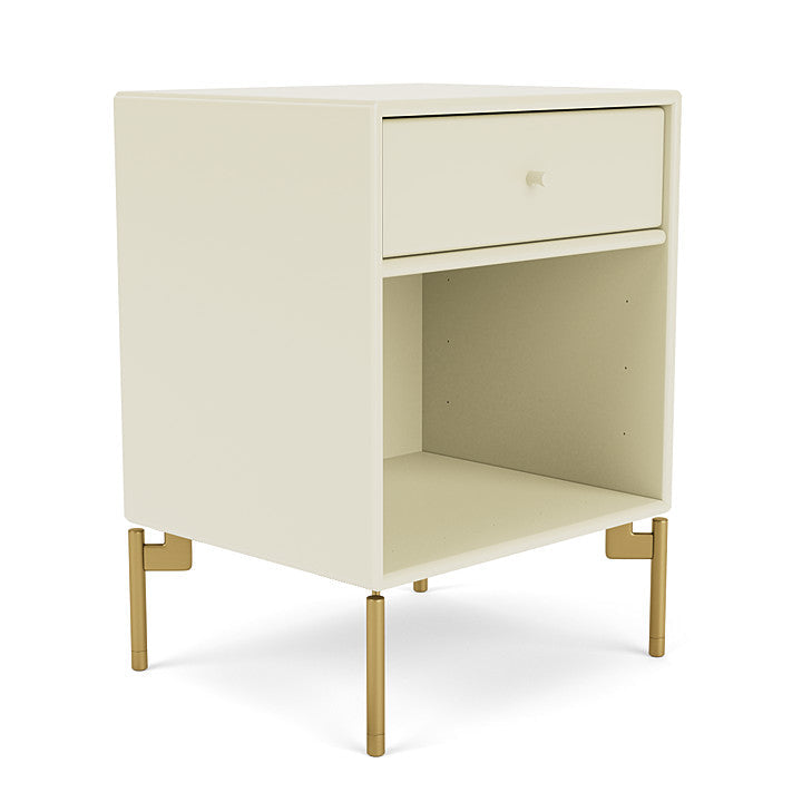 Montana Dream Nightstand With Legs, Vanilla/Brass