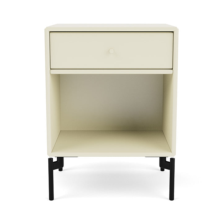 Montana Dream Nightstand With Legs, Vanilla/Black