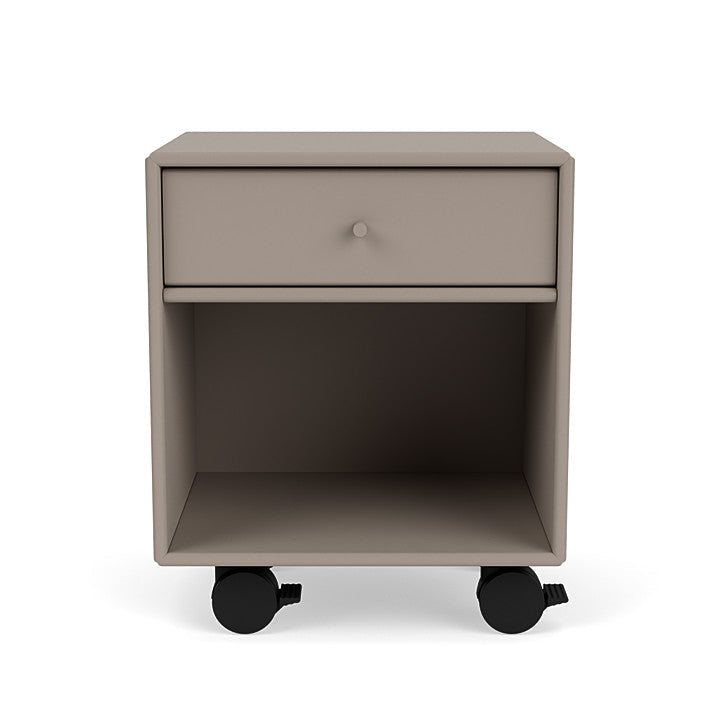 Montana Dream Nightstand With Castors, Truffle Grey