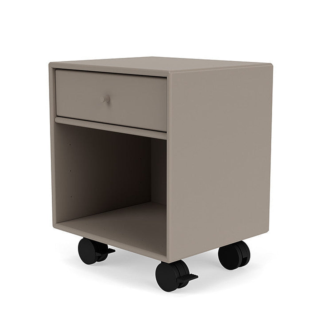 Montana Dream Nightstand With Castors, Truffle Grey