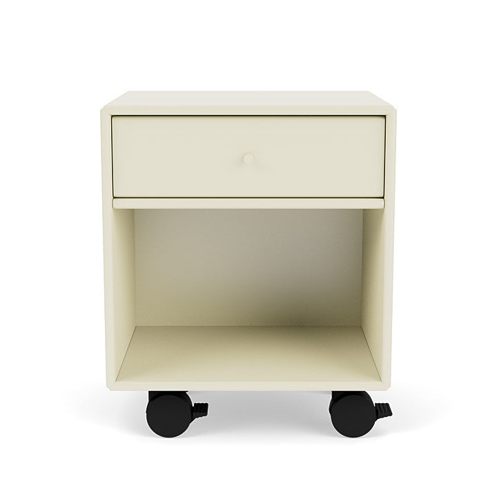 Montana Dream Nightstand With Castors, Vanilla White