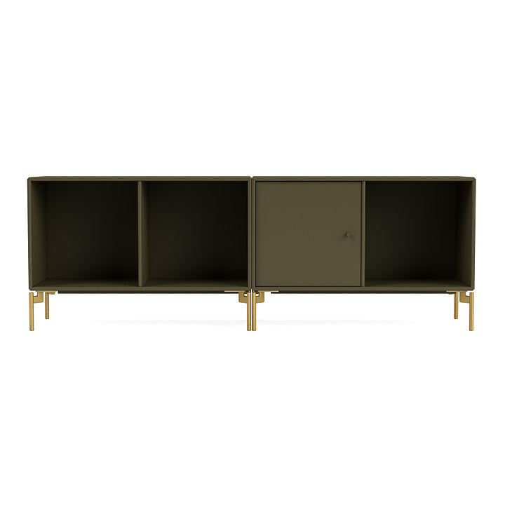 Montana Line Sideboard With Legs, Oregano/Brass