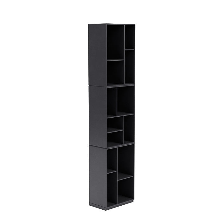 Montana Loom High Bookcase With 3 Cm Plinth, Carbon Black