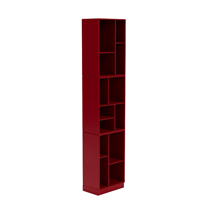 Montana Loom High Bookcase With 7 Cm Plinth, Beetroot Red