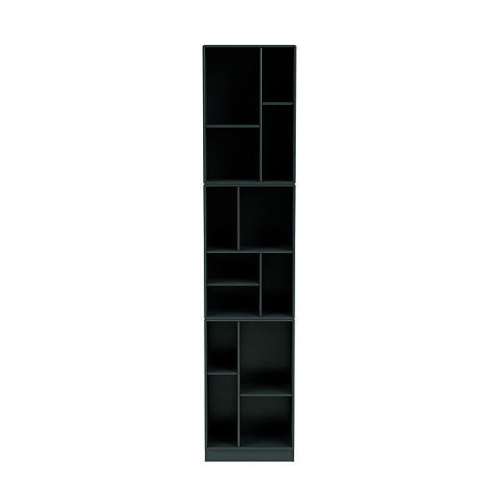 Montana tkalcovská vysoká knihovna se soklem 7 cm, černý nefrit