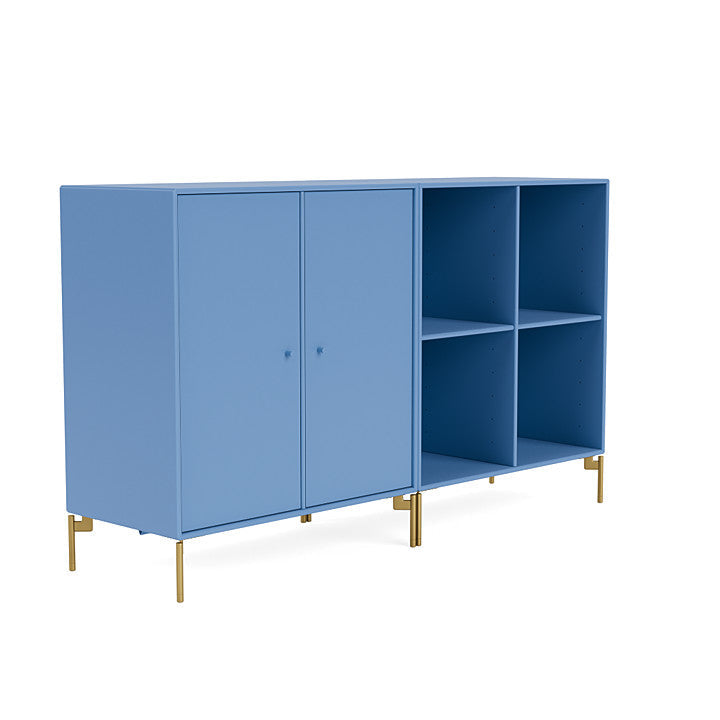 Montana Pair Classic Sideboard With Legs, Azure Blue/Brass