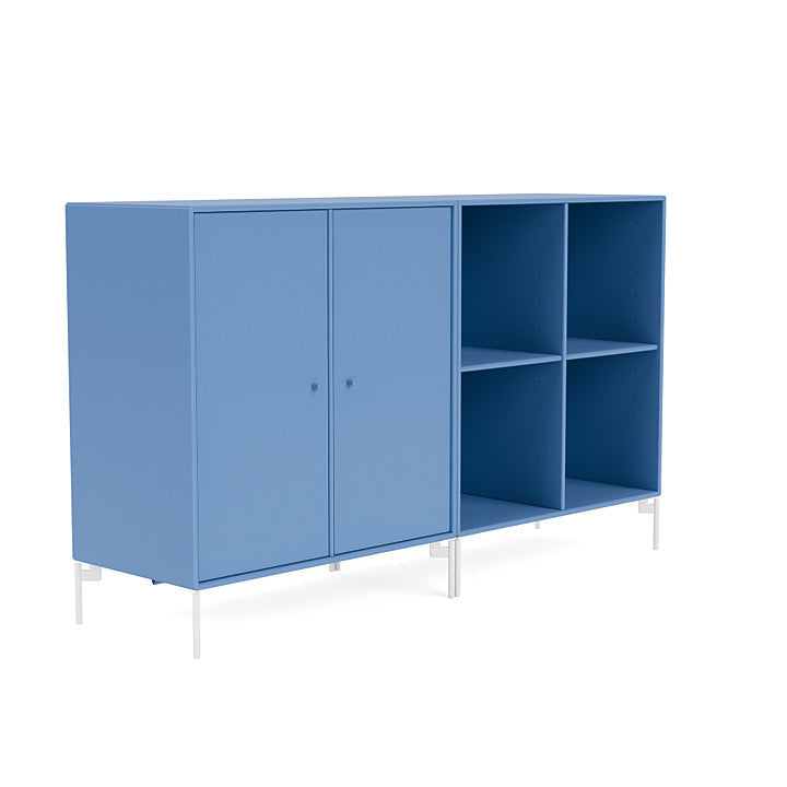 Montana Pair Classic Sideboard With Legs, Azure Blue/Snow White