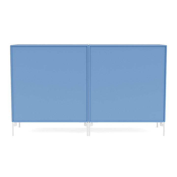 Montana Pair Classic Sideboard With Legs, Azure Blue/Snow White