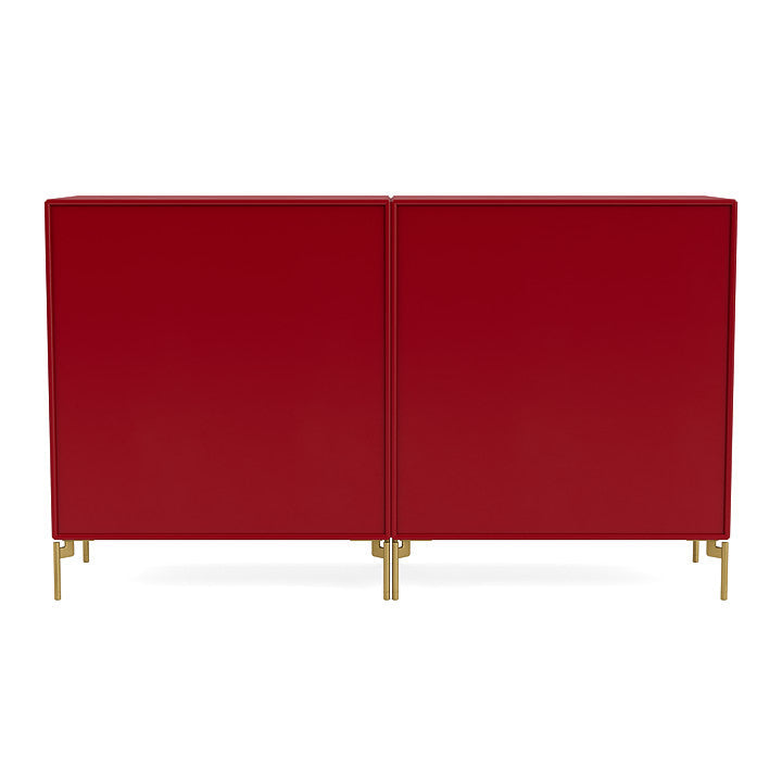 Montana Pair Classic Sideboard With Legs, Beetroot/Brass