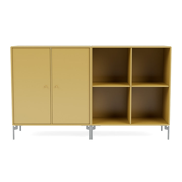 Montana Pair Classic Sideboard With Legs, Cumin/Matt Chrome