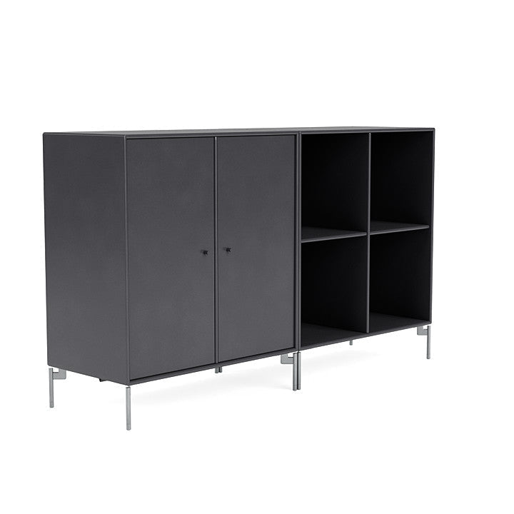 Montana Pair Classic Sideboard With Legs, Carbon Black/Matt Chrome