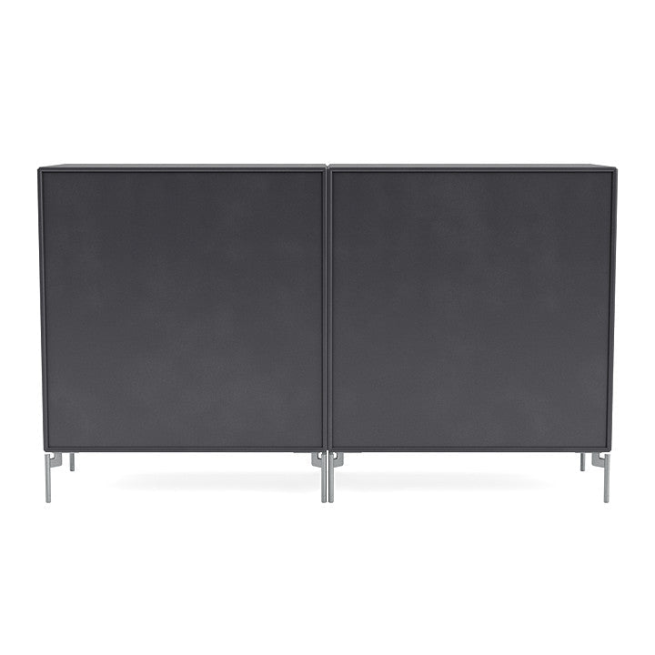 Montana Pair Classic Sideboard With Legs, Carbon Black/Matt Chrome