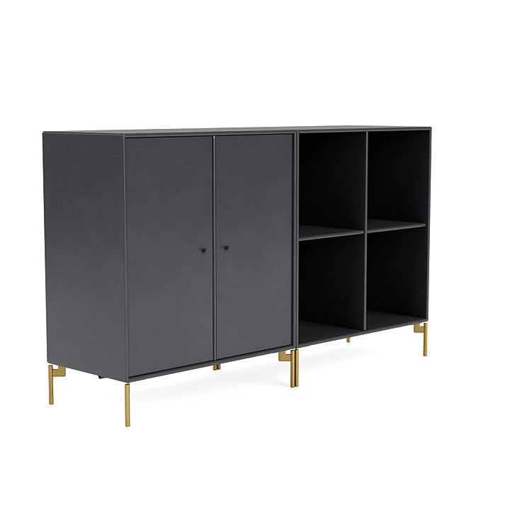 Montana Pair Classic Sideboard With Legs, Carbon Black/Brass