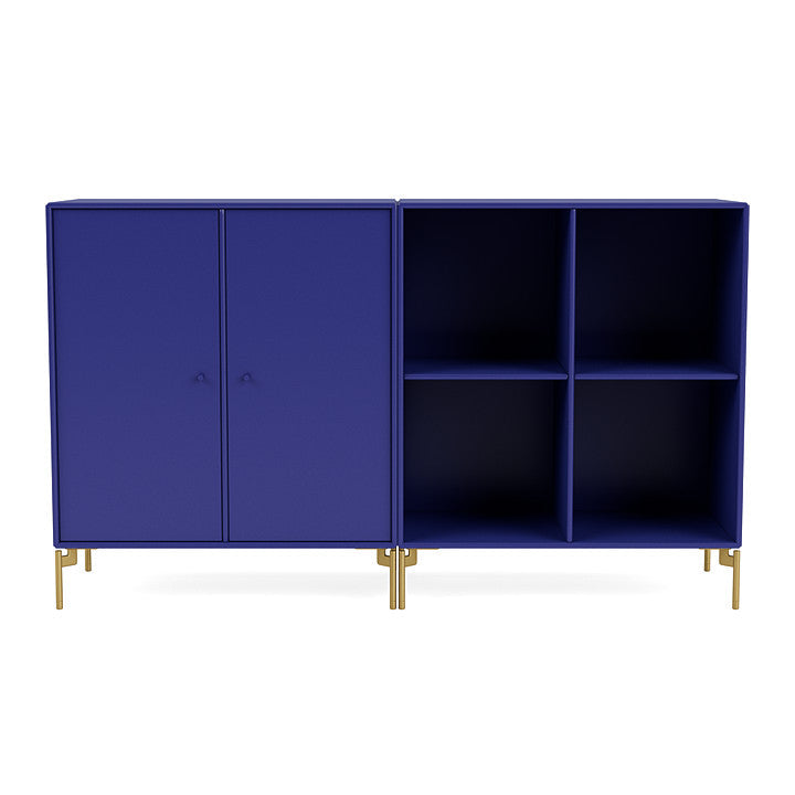 Montana Pair Classic Sideboard With Legs, Monarch Blue/Brass