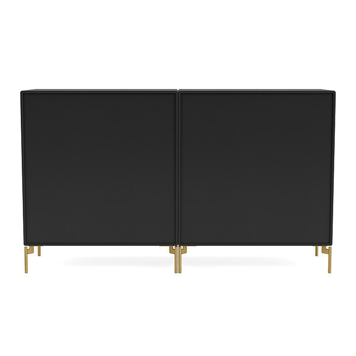 Montana Pair Classic Sideboard With Legs, Black/Brass