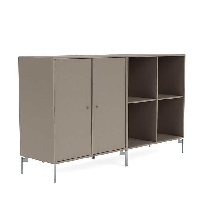 Montana Pair Classic Sideboard With Legs, Truffle/Matt Chrome