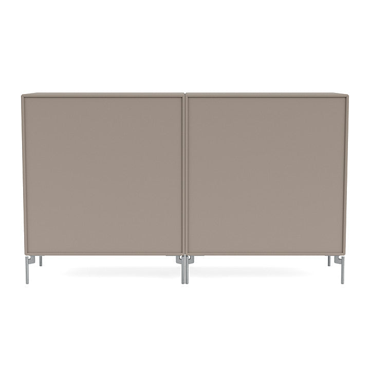 Montana Pair Classic Sideboard With Legs, Truffle/Matt Chrome