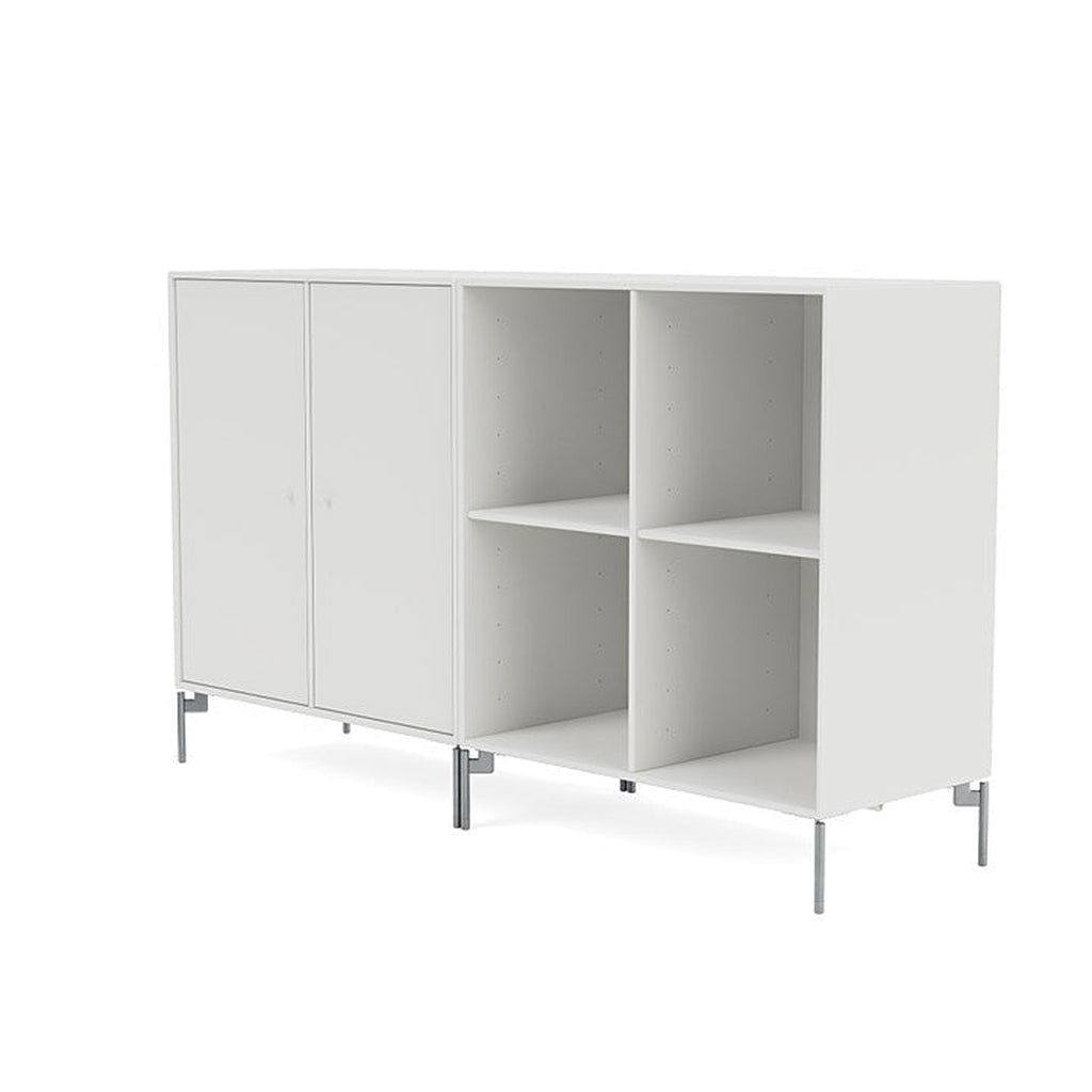 Montana Pair Classic Sideboard With Legs, White/Matt Chrome