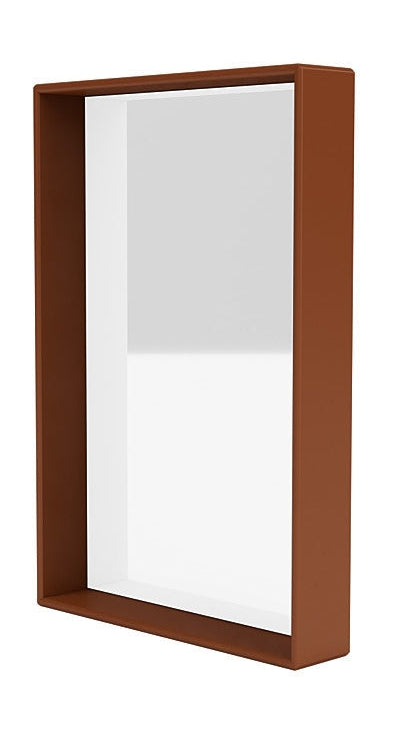 Montana Shelfie Mirror With Shelf Frame, Hazelnut Brown