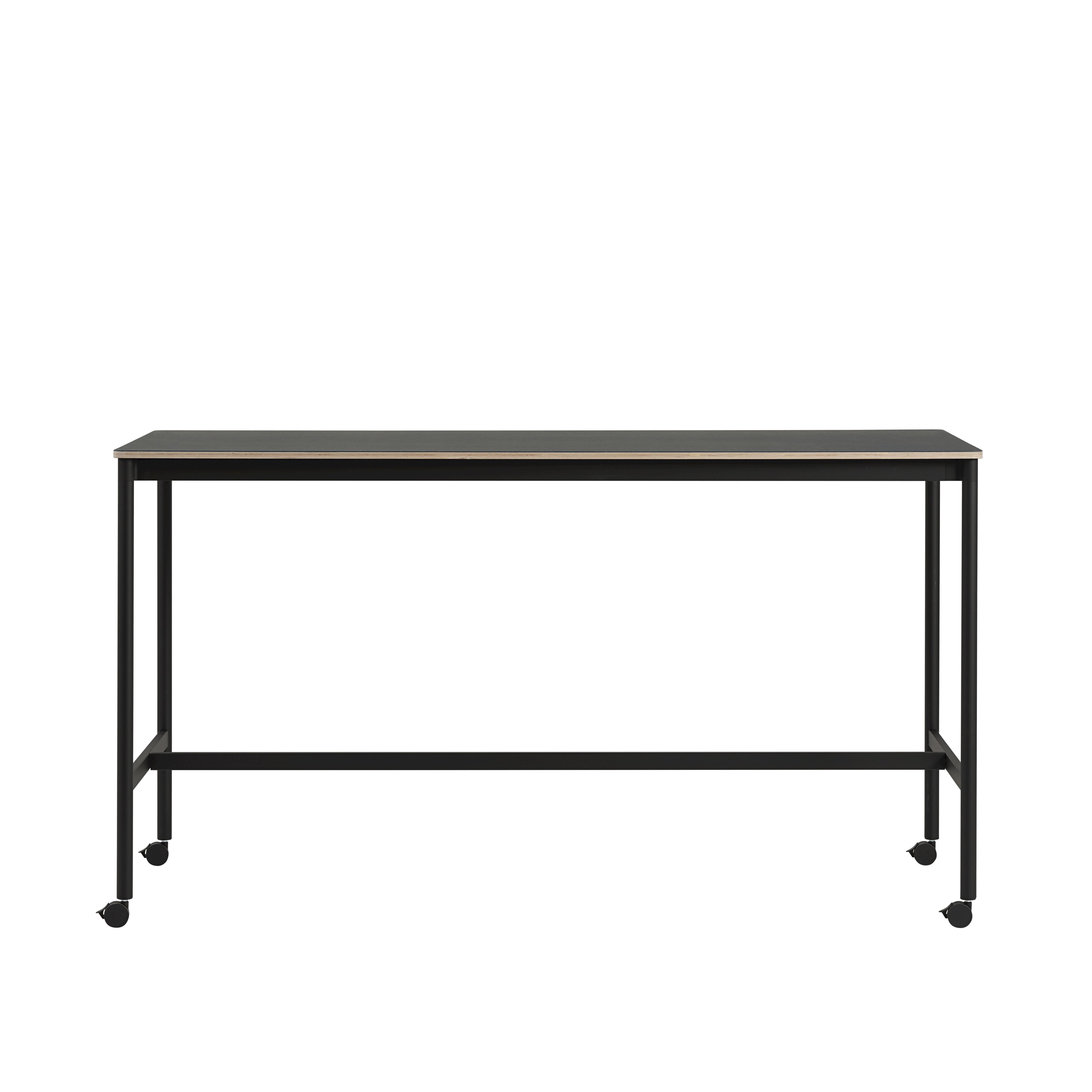Muuto Base High Table M. Rolls 190x85x105 cm, černá linoleum/černá překližka