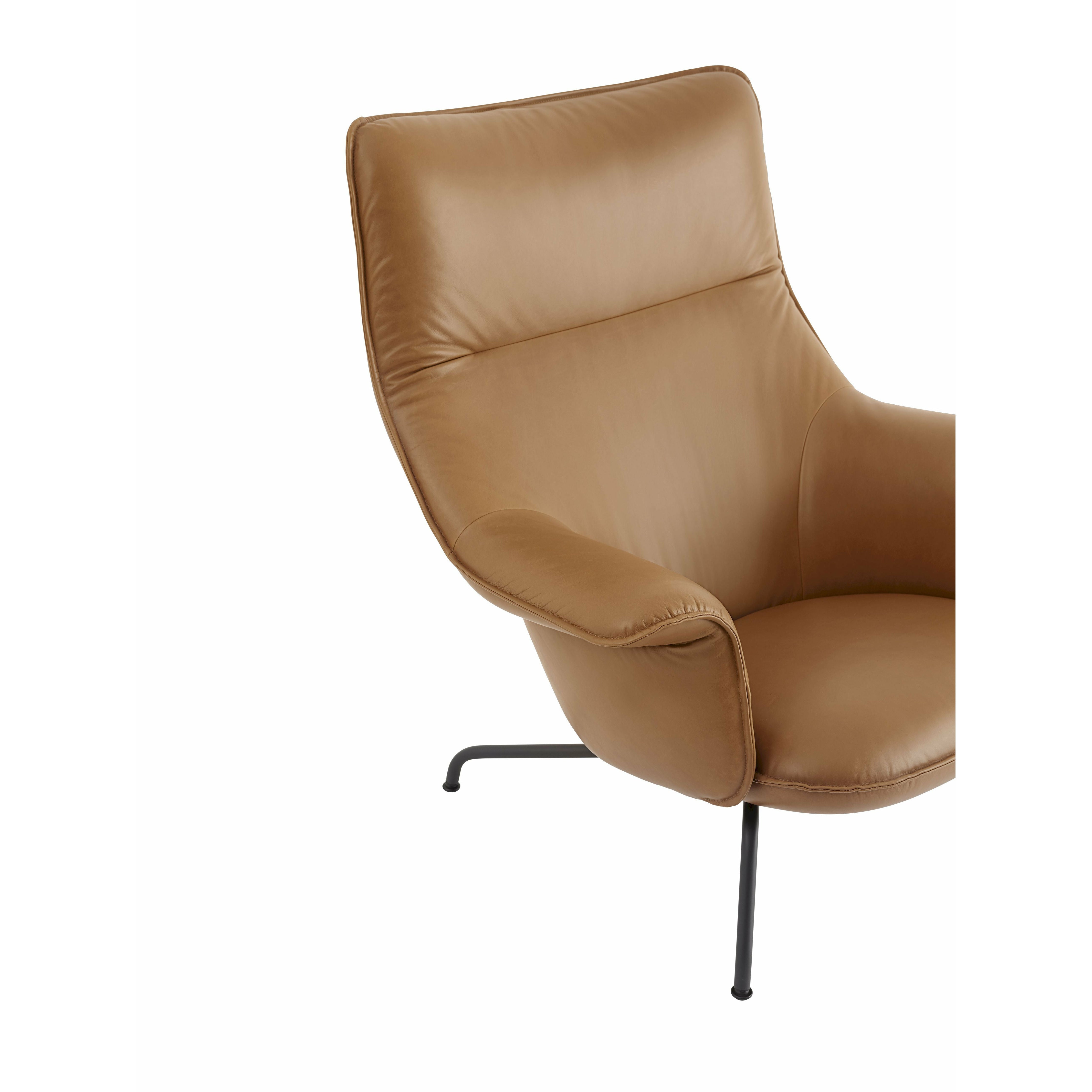 Muuto Doze Lounge Chair Leather, Cognac/Anthracite Black