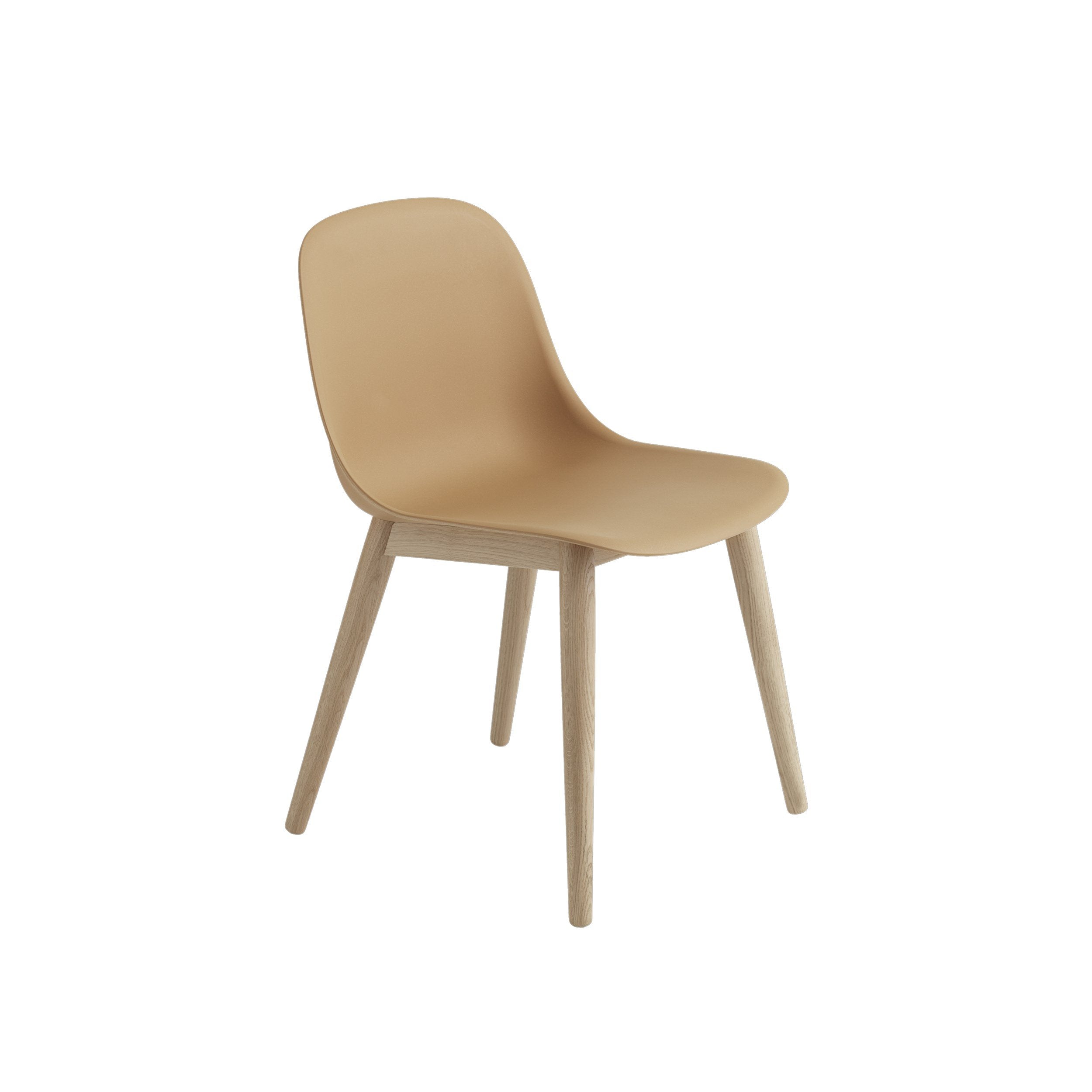 Muuto Fiber Side Chair Wooden Legs, Fiber Seat, Brown
