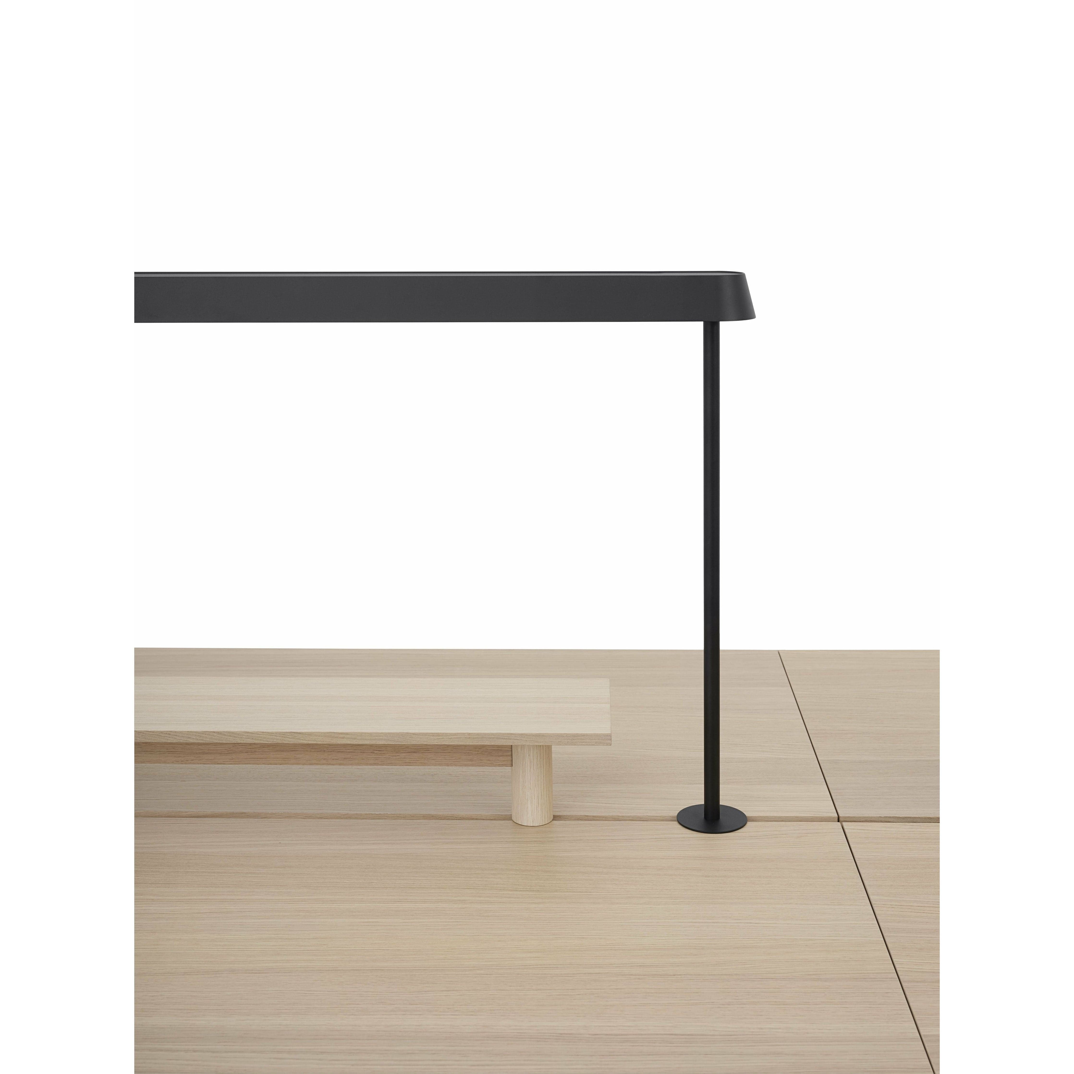 Lineární namontovaná lampa Muuto 209x71 cm, černá