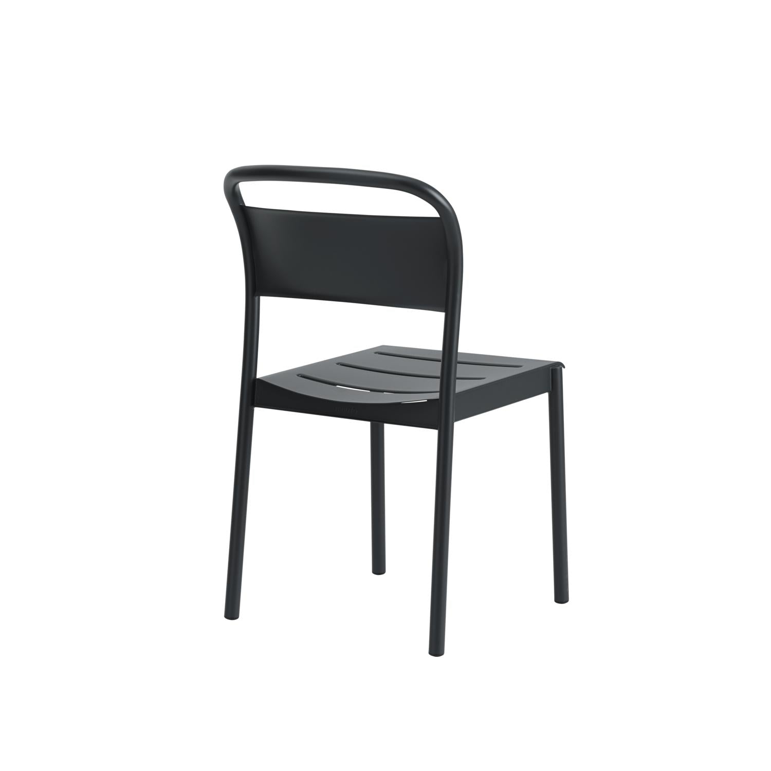 Muuto lineární ocelová boční židle, černá