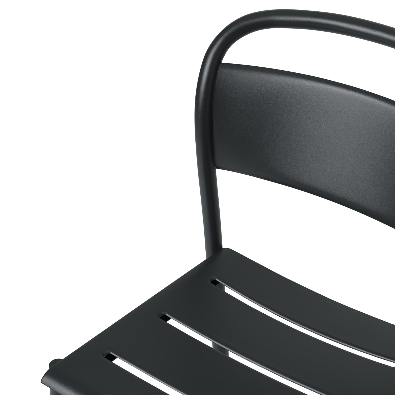 Muuto lineární ocelová boční židle, černá