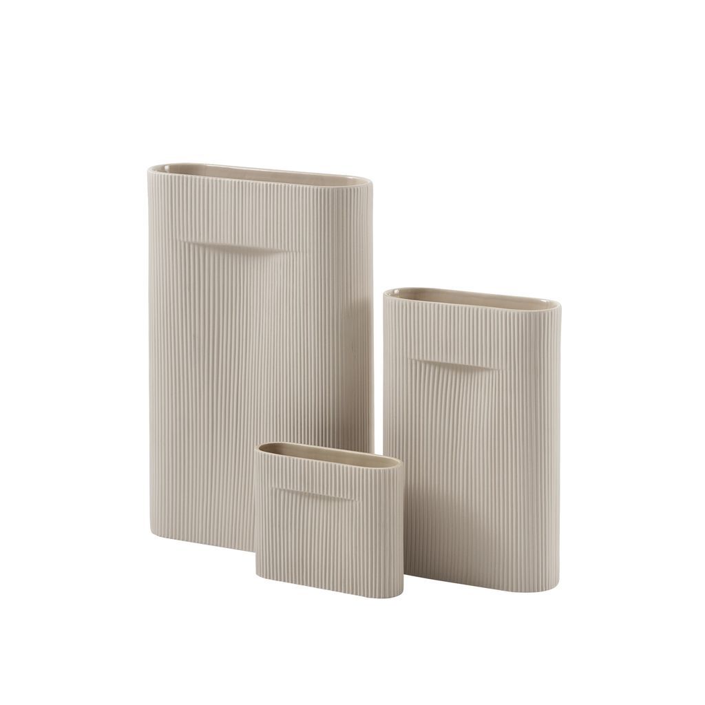 Muuto Ridge Vase H 35 Cm, Beige