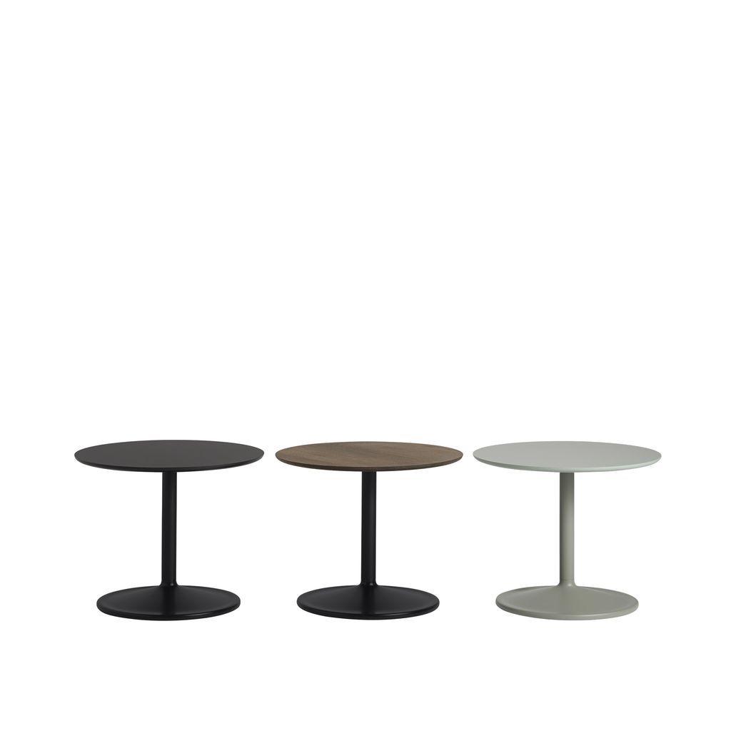 Měkký boční stůl Muuto Øx H 41x40 cm, pevný uzený dub/černá