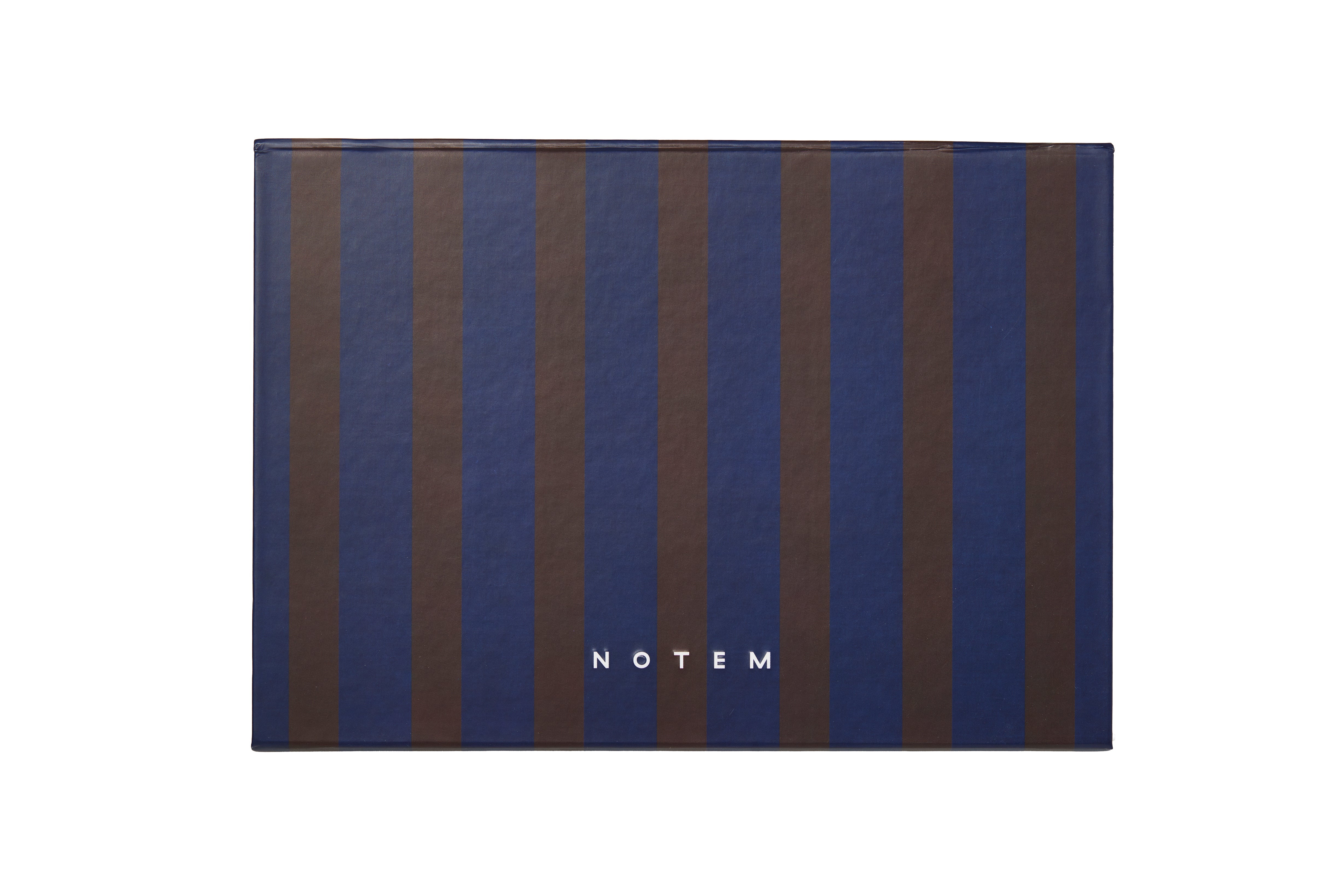 Notem Studio Bille Box Medium, Blue and Brown Stripe