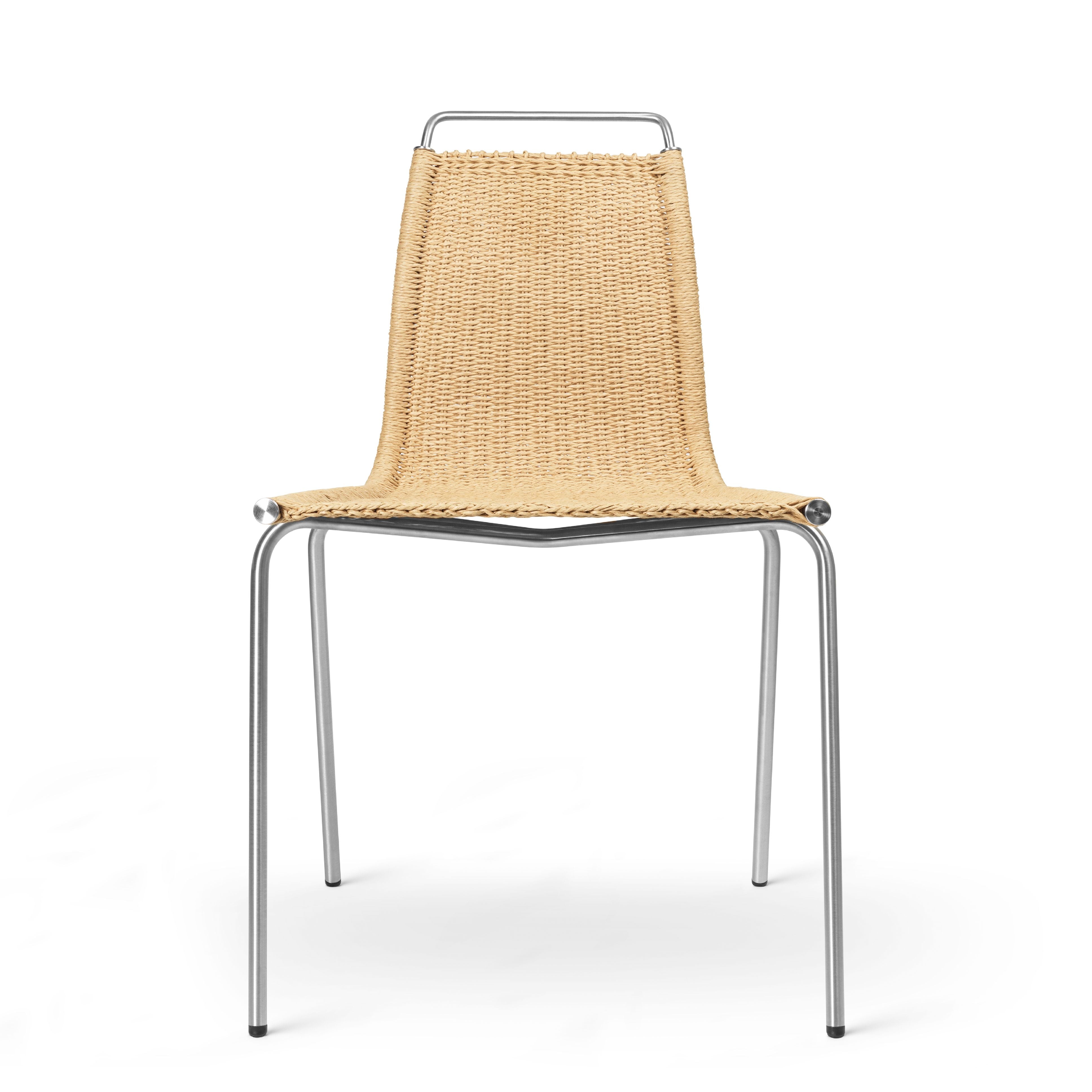 Carl Hansen Pk1 Chair, Stainless Brushed Steel/Natural Paper Cord