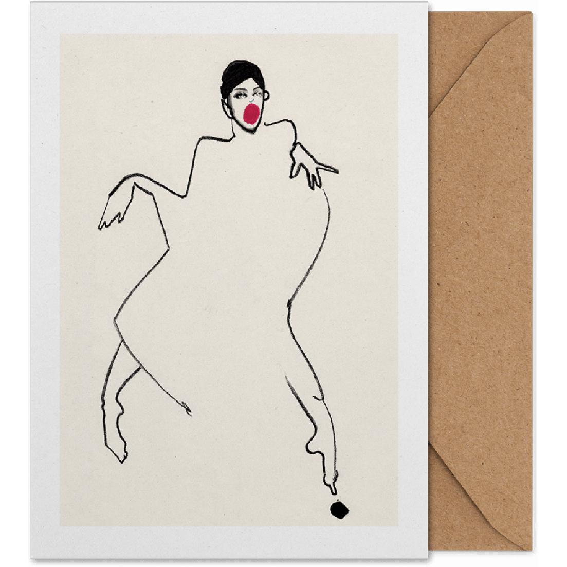 Papírová kolektivní tanečnice 02 Art Card