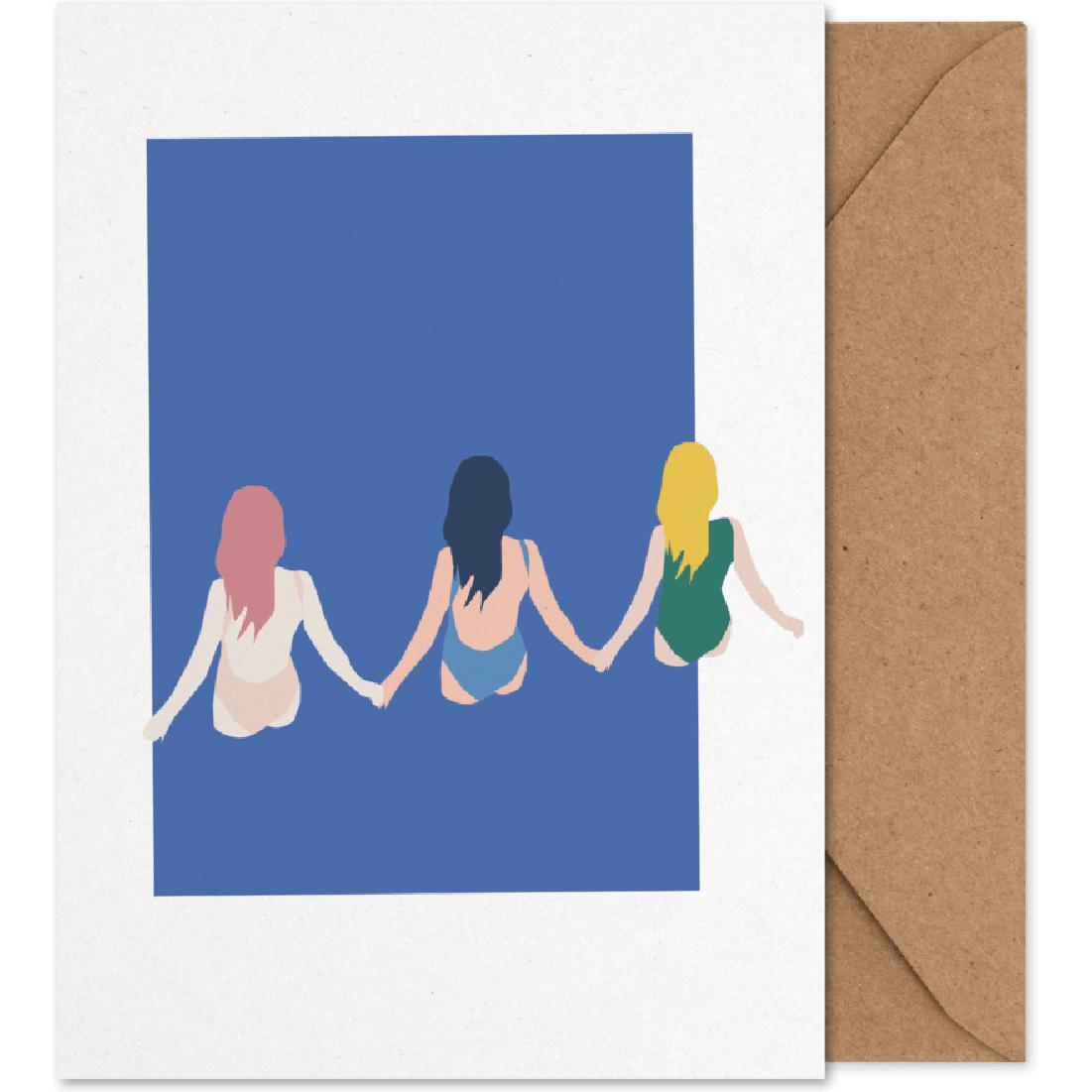 Karta umělecké karty dívek na papír