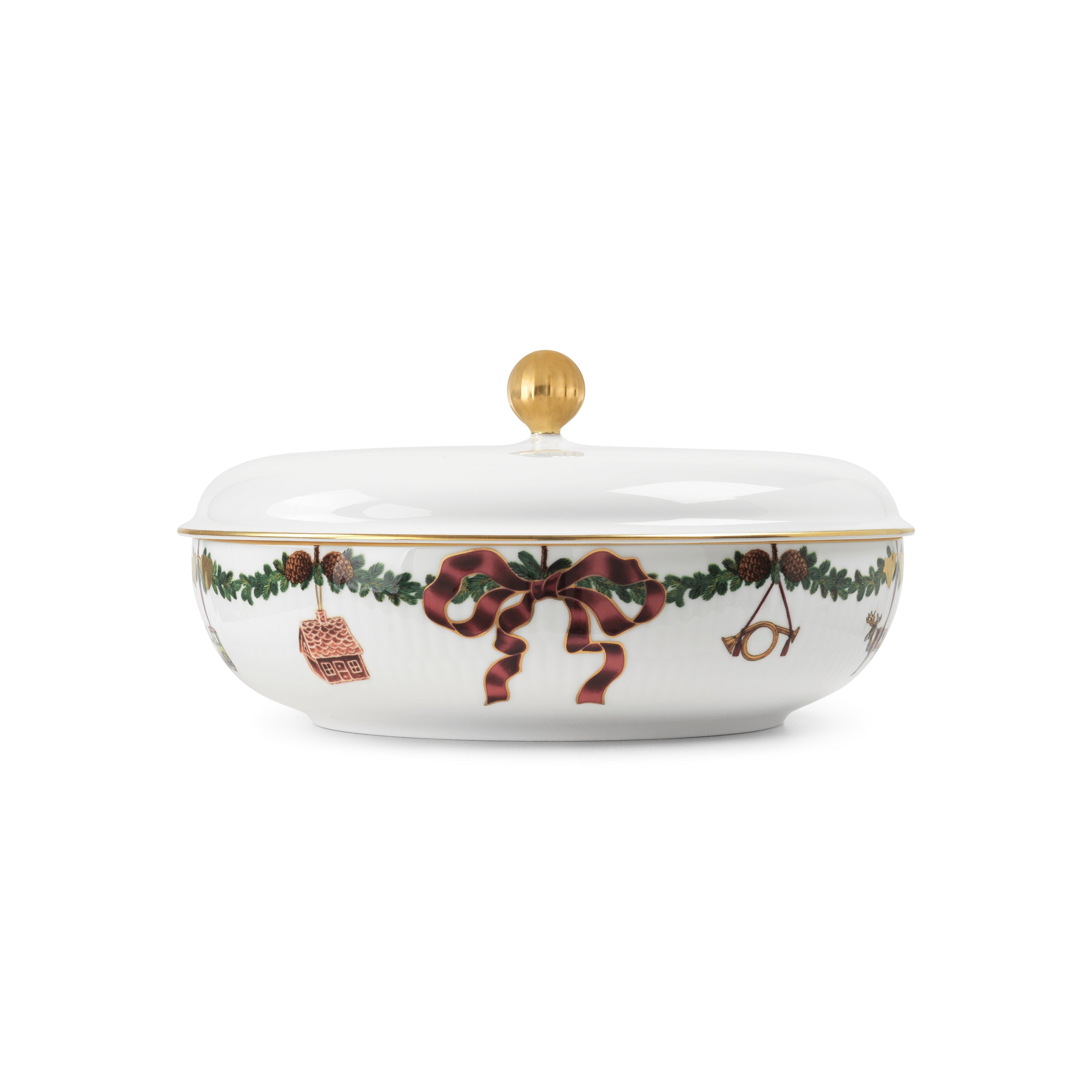 Royal Copenhagen Star Spemated Christmas Serving Bowl s víkem, 21 cm