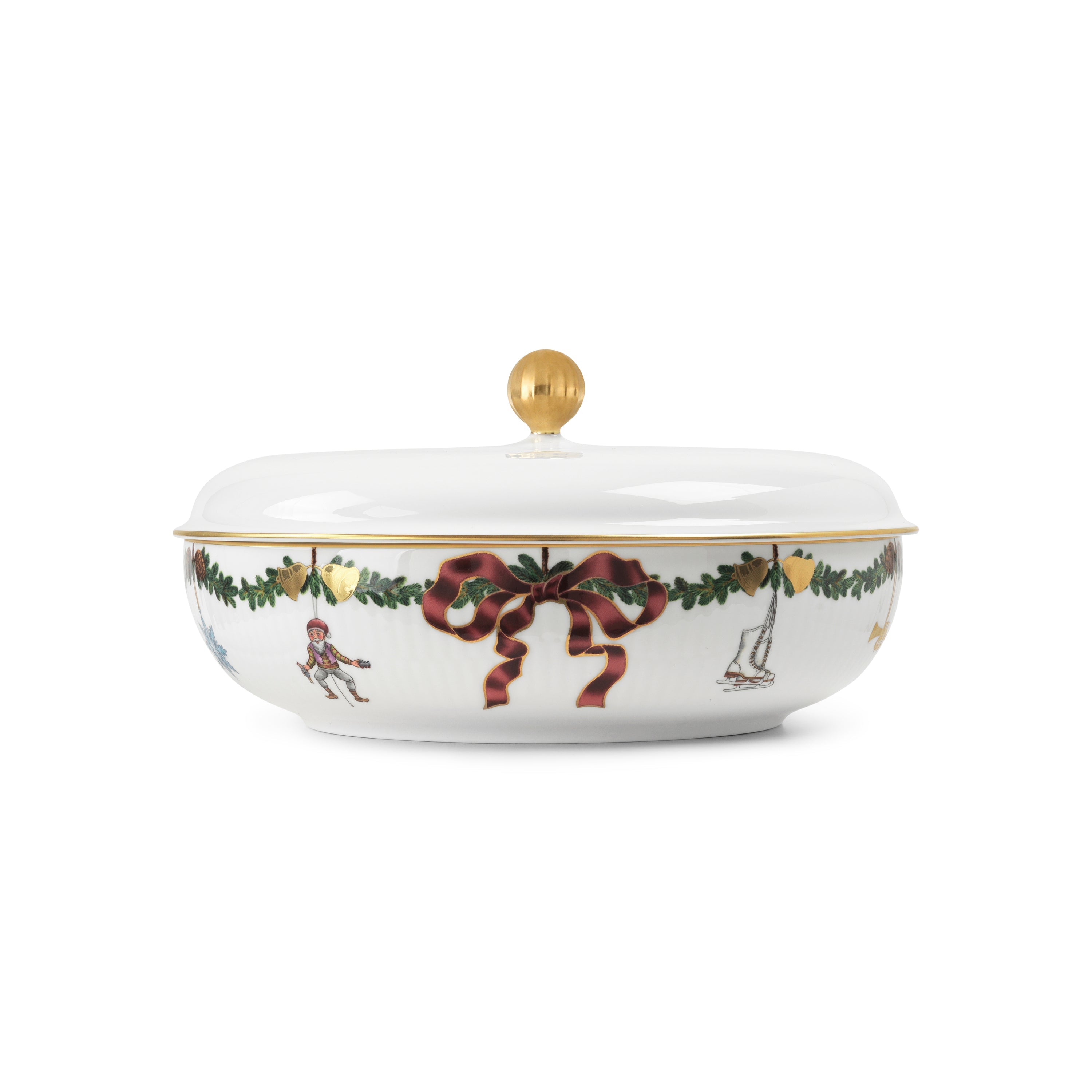 Royal Copenhagen Star Spemated Christmas Serving Bowl s víkem, 21 cm